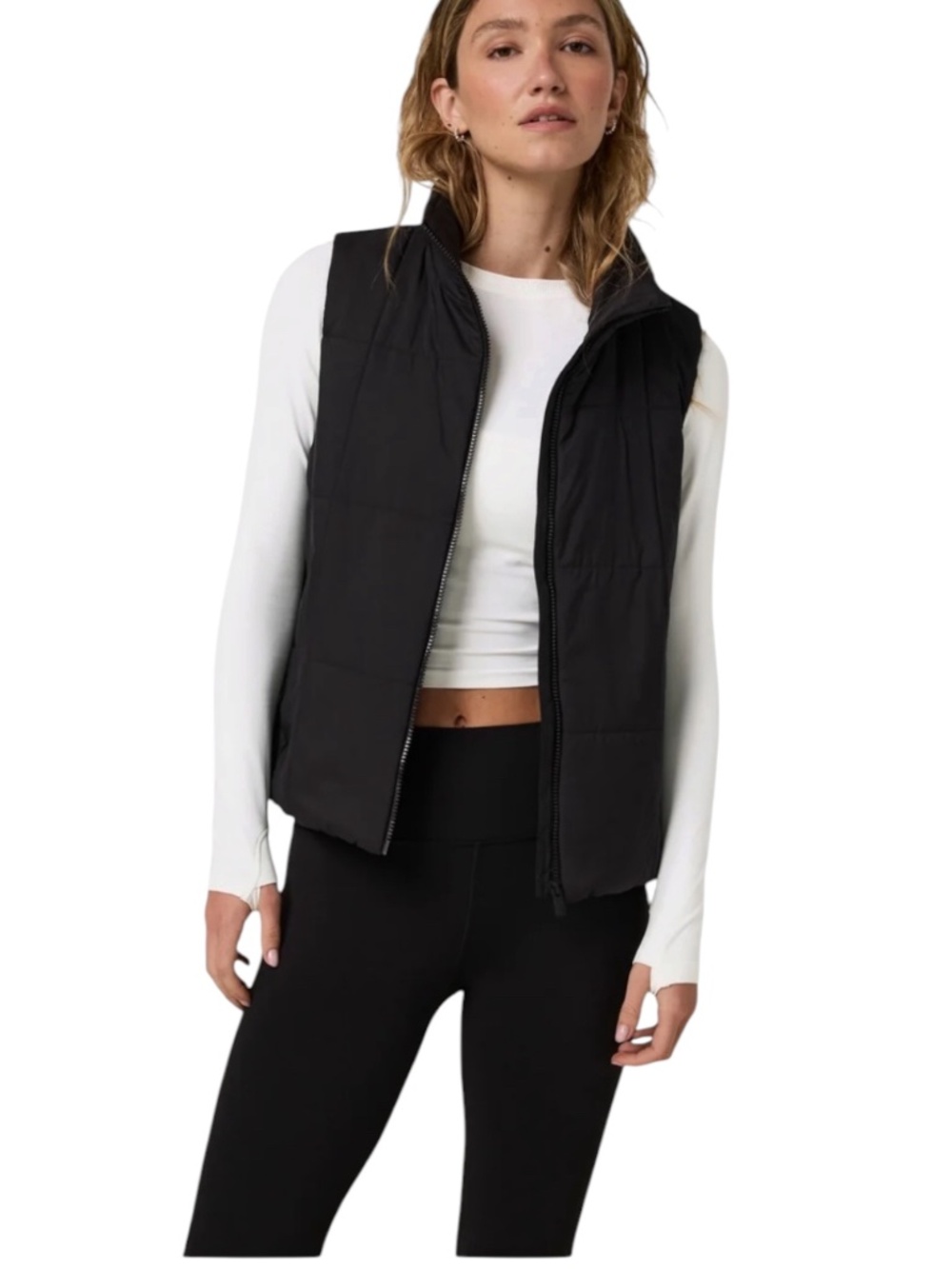 Vuori Women’s Canyon Insulated Vest Sz L Black PrimaLoft Outdoor Gorpcore VW533